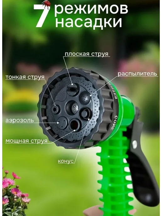 Пистолет поливочный насадка на шланг, зеленый, фото 2