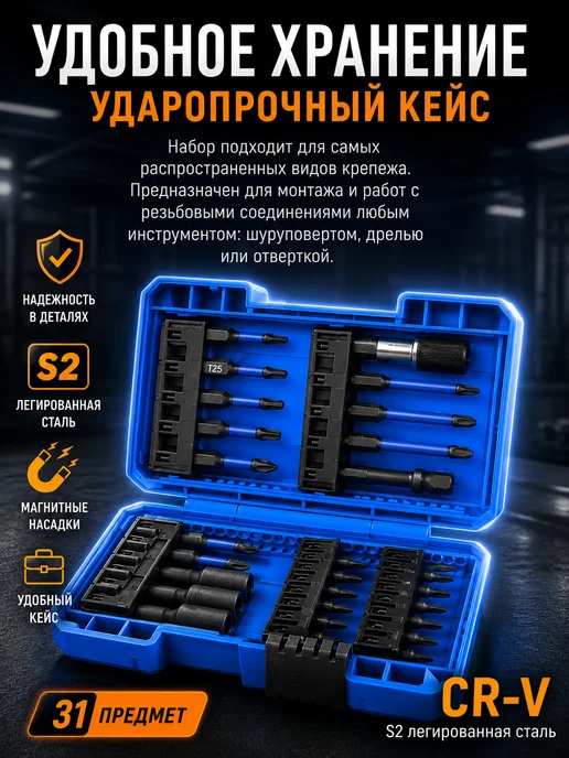 Reli Ware Tools Набор бит и насадок для шуруповерта 31 предмет, вариант, фото 4