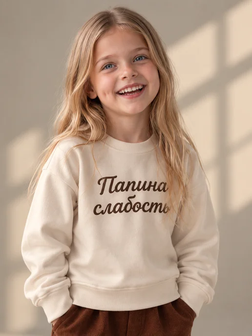 MonAleon for kids Костюм "папина слабость" для девочки, бежевый, фото 3