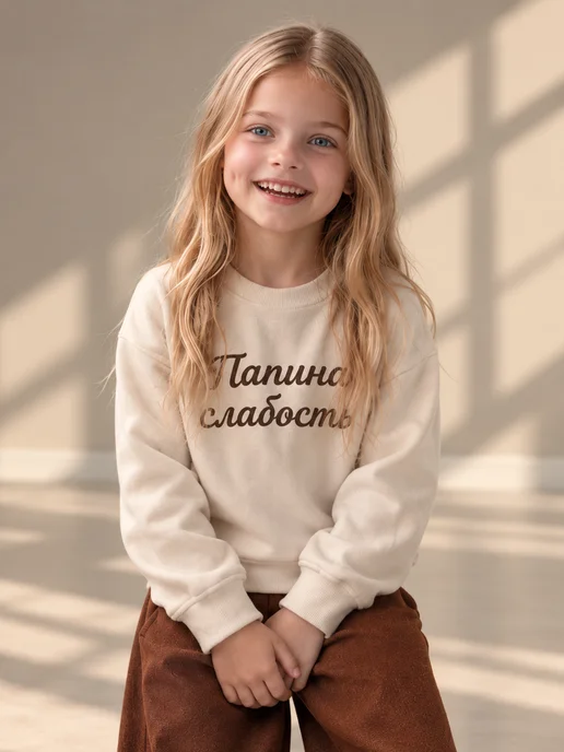 MonAleon for kids Костюм "папина слабость" для девочки, бежевый, фото 5