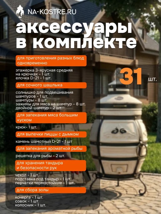 Технокерамика Тандыр Аполлон с откидной крышкой и термометром, вариант, фото 2