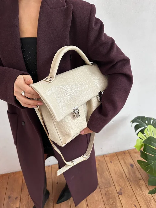Shapely bags Портфель кожаный для документов А4, белый, фото 8