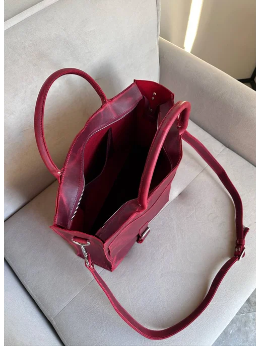 Shapely bags Портфель кожаный для документов А4, красный, фото 7