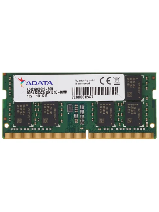 ADATA Оперативная память DDR4 DIMM 1x8Гб, 25600МБ с 3200 МГц, 1x8, 8 ГБ, sodimm, фото 2