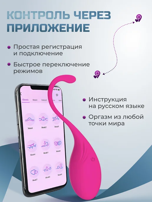 Виброяйцо, вибратор женский, 10 режимов, розовый, фото 5