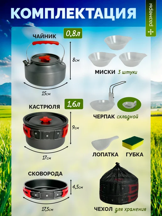 TeploStore Набор походный туристической посуды 7 шт, 7 шт, фото 2