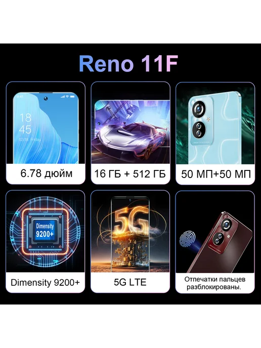 Смартфон VOVE Reno11 F 1/512 ГБ, красный, фото 3