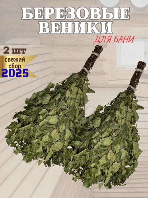 Банные Веники берёзовые для бани и сауны 2 штуки, 2 шт