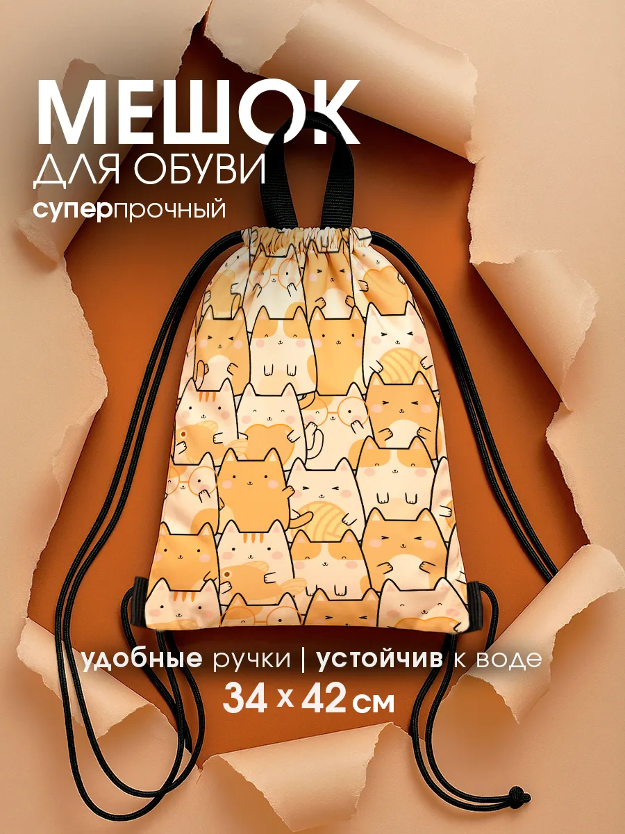 Мешок для обуви в школу, сумка для сменки