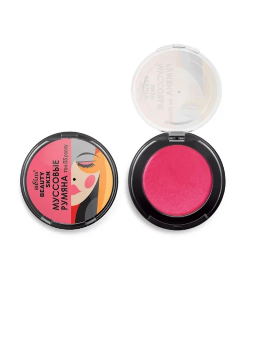 BIELITA Румяна для лица муссовые Beauty Skin тон 03 peony, розовый, фото 5
