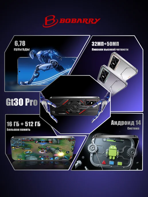 Смартфон Bobarry Gt30 Pro 16/512 ГБ, черный, фото 5