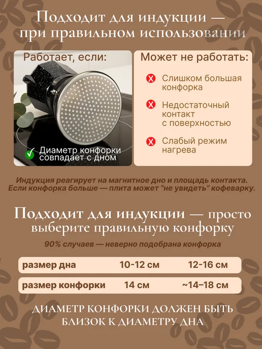 Juliania Гейзерная кофеварка большая с индукцией 450 мл, 450 мл, фото 2
