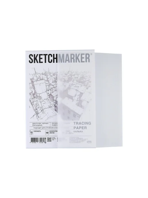 Бумага SKETCHMARKER Калька A4, 110 г/м², 100 листов, пачка, фото 4