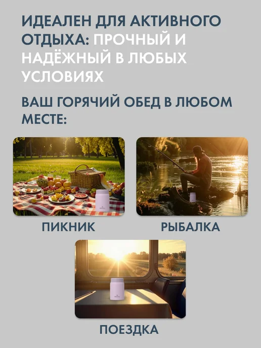 BeWOW Термос школьный для еды с широким горлом мини, 280 мл, 280 мл, фото 5
