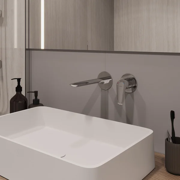 Фото товара на маркетплейсе wildberries Смеситель для раковины скрытого монтажа