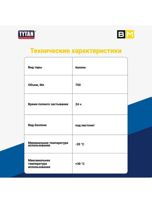 Tytan professional Пена профессиональная 65 зимняя 750 мл, 1 шт, фото 3