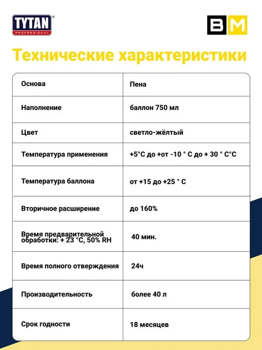 Tytan professional Пена монтажная бытовая всесезонная TYTAN STD 750 мл. 2шт, 750 мл, 1 шт, фото 5