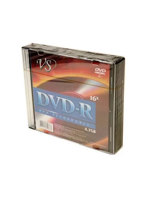 VS disc Диск для записи DVD-R VS 5 шт в пластиковых боксах, 5 шт, фото 3