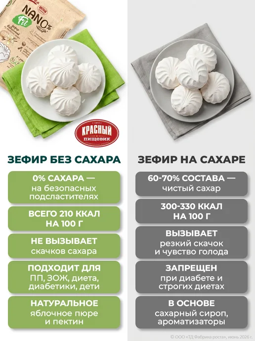 Красный пищевик Зефир без сахара низкокалорийный для диабетиков, красный, 3 шт, фото 2