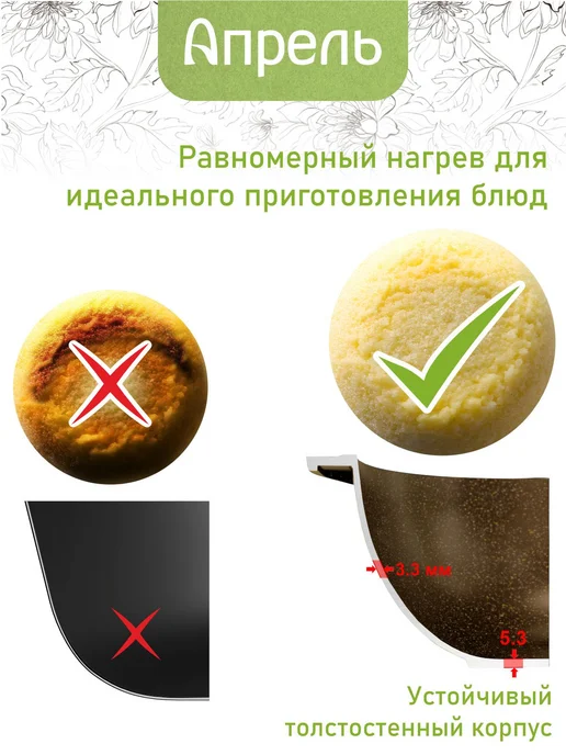 Апрель. Казан для плова 3 л 4 л 5 л 6 л с крышкой, 5,5 л, фото 2