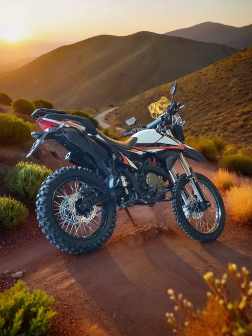 ТЕХНОМОТОРФ Мотоцикл ADVENTURE 250 c ПТС (голубой), оранжевый, фото 3