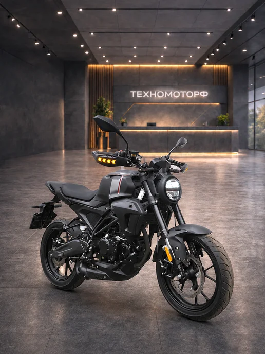 ТЕХНОМОТОРФ Мотоцикл HIRO 250 BLACK с ПТС, черный, фото 2