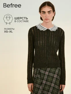 Кардиган с кружевным воротничком Befree 499400242 купить за 3 307 ₽ в интернет‑магазине Wildberries