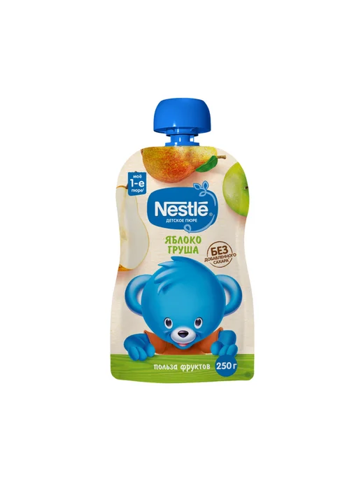 Nestle Пюре детское фруктовое яблоко-груша 250г 2шт, 250 г, 2 шт, фото 3