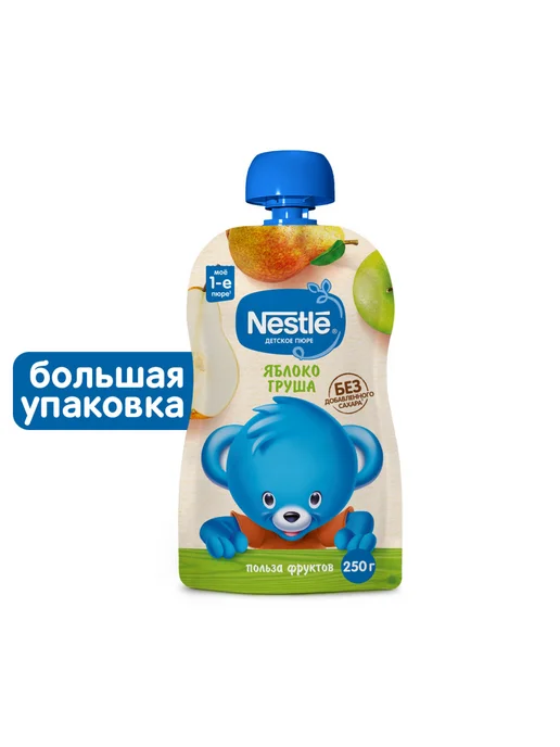 Nestle Пюре детское фруктовое яблоко-груша 250г 2шт, 250 г, 6 шт, фото 4