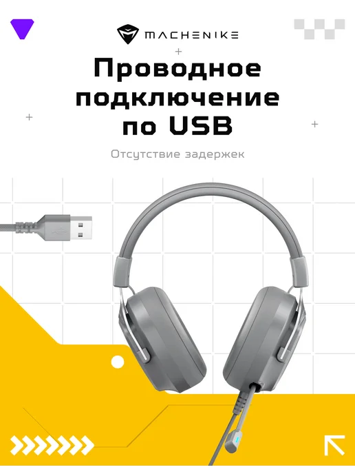 Игровая гарнитура GX30 Moonlight проводная с микрофоном USB, голубой, фото 3