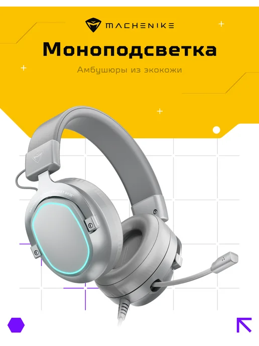 Игровая гарнитура GX30 Moonlight проводная с микрофоном USB, голубой, фото 4