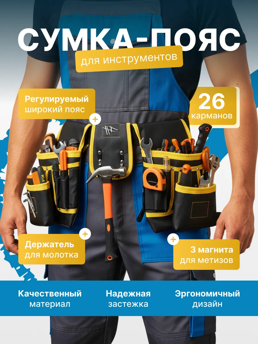 сумка пояс строительная для инструментов монтажника