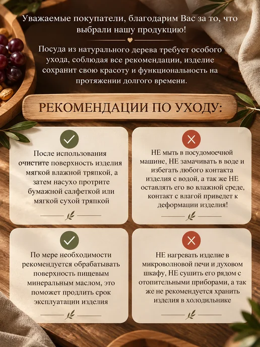 Менажница деревянная для сервировки 30х12 см, вариант, фото 5