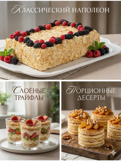 черока Слоеные Коржи для торта Наполеон, 2 шт, 800 г, фото 2