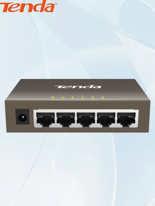 Tenda Коммутатор TEG1005D,1000 Мбит/сек,5 портов, металлический корпус, Черный, без функции POE, неуправляемый 5 портов гигабитный, фото 2
