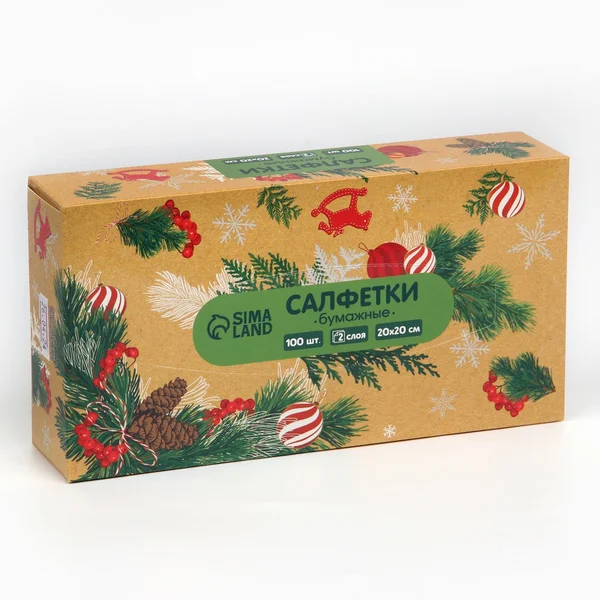 Бумажные салфетки в коробке, 100 шт