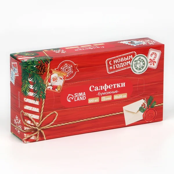 Бумажные салфетки в коробке, 100 шт