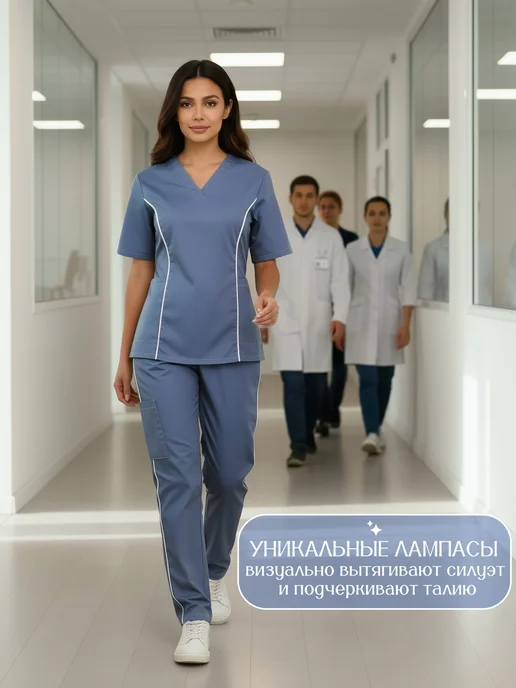LeMedSmi Медицинский костюм, голубой, фото 2