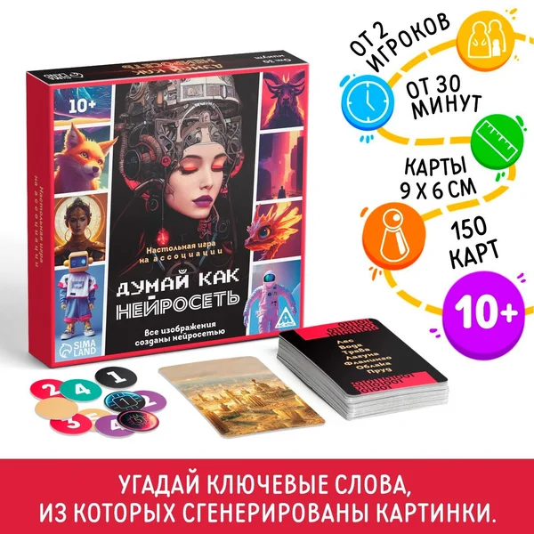 Настольная игра на ассоциации Думай, как нейросеть