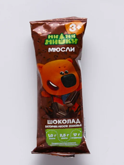МИ-МИ-МИШКИ Злаковый батончик с шоколадом, 24 г, 3 шт, 24 г, 3 шт, фото 3
