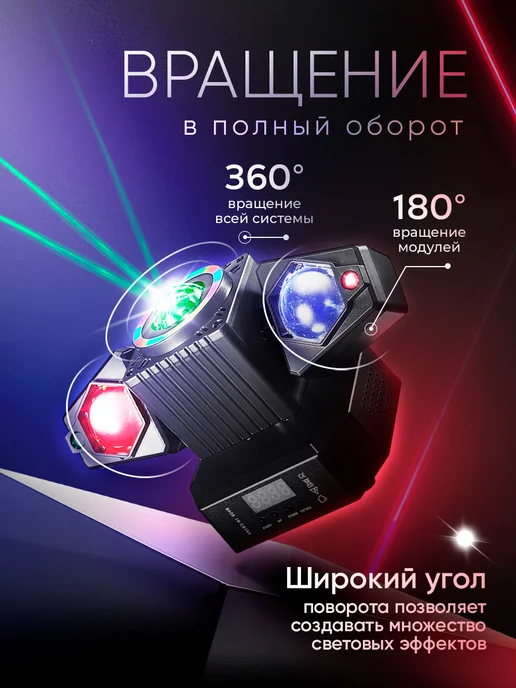 Квинс Лазерный проектор светомузыка Beatix с пультом управления, вариант, фото 5