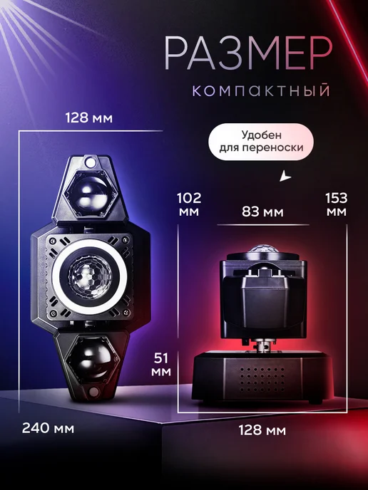 Квинс Лазерный проектор светомузыка Beatix с пультом управления, вариант, фото 6