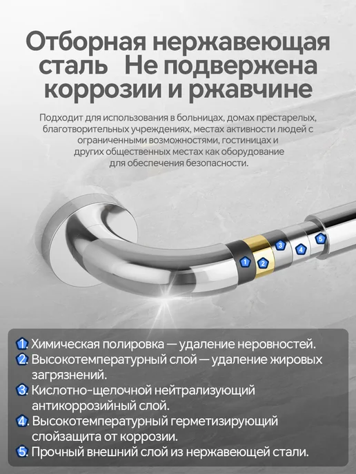 pabk Поручень для ванной настенный ручка для пожилых и инвалидов, серый, фото 6