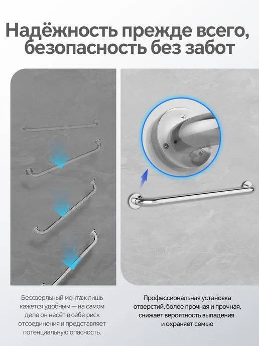 pabk Поручень для ванной настенный ручка для пожилых и инвалидов, серый, фото 7
