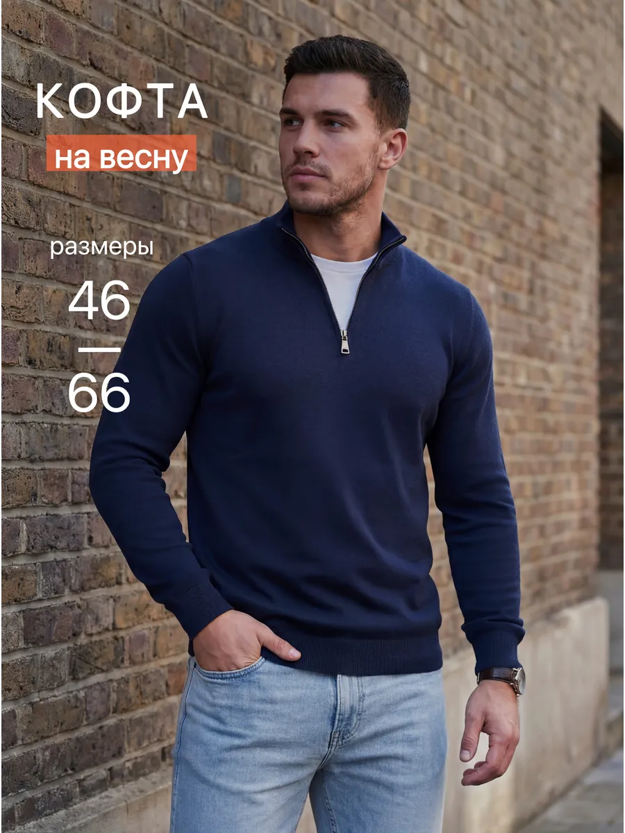 Кофта мужская на молнии джемпер на весну