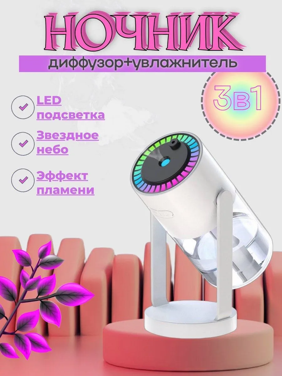 Увлажнитель воздуха ночник маленький 3 в 1