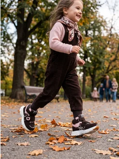 Ботинки осенние для малышей на липучках утепленные Indigo kids. Цвет розовый, коричневый. Вид 2.