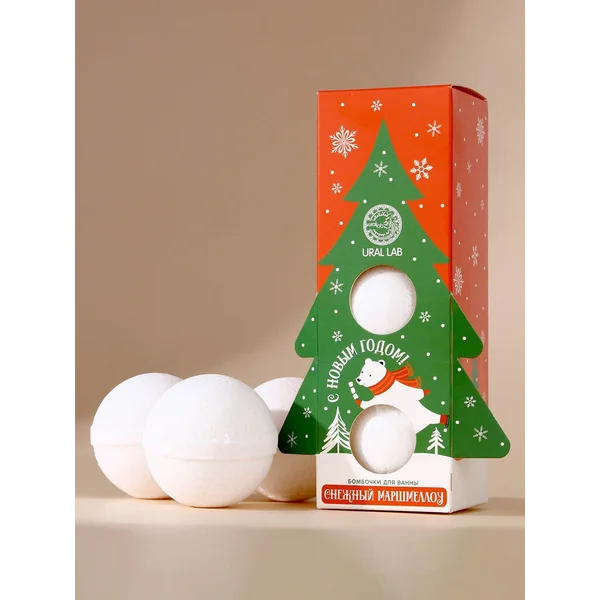 Бомбочки для ванны, 3×120 г, аромат маршмеллоу