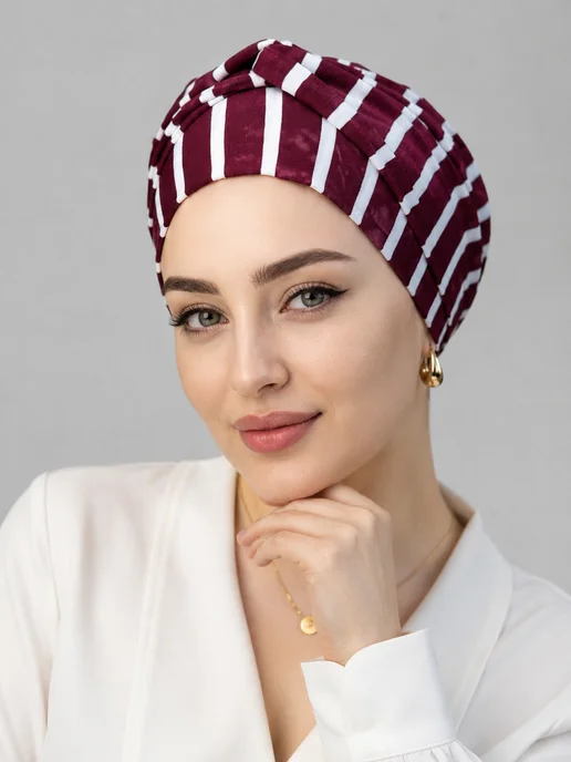AMIRA Чалма женская, Тюрбан женский осенний, красный
