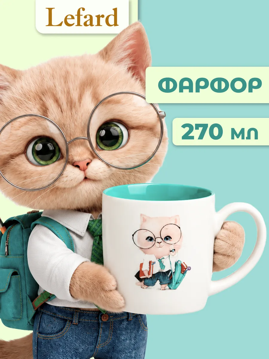 Кружка 270 мл для чая детская "Самый любознательный" фарфор